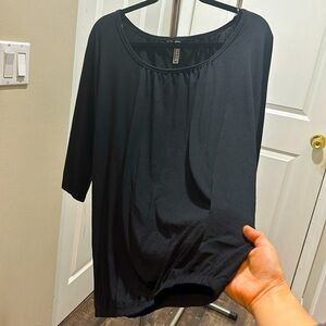 RAINBOW Black Round-neck Top with 4/3 sleeves size L